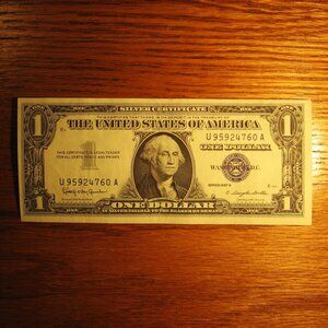 1957B 1 DOLLAR FEDERAL RESERVE NOTE SILVER CIRTIFICATE